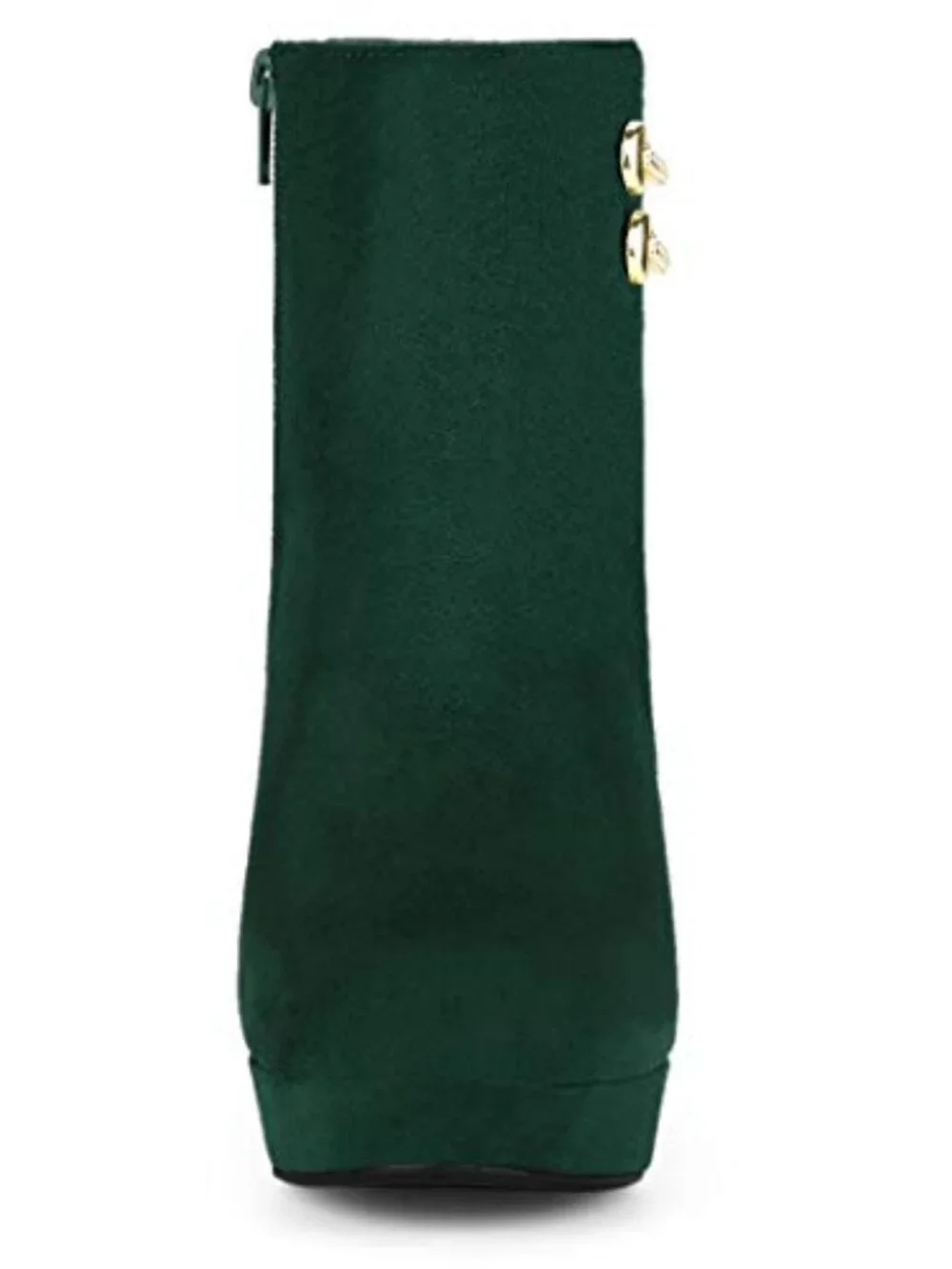 Faux Suede Round Toe Chunky High Heel Platform Ankle Boots